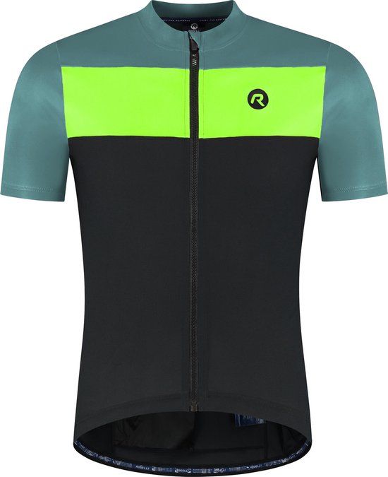 Rogelli Core Block Fietsshirt Heren - Korte Mouwen - Zwart/Fluor - 6XL
