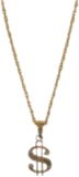 Merkloos Dollar ketting - goudkleurig - carnaval verkleed accessoire - pooier - pimp - gangster sieraden