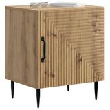 vidaXL Nachtkastje Artisanaal eiken 43 x 34,5 x 50 cm Bewerkt hout