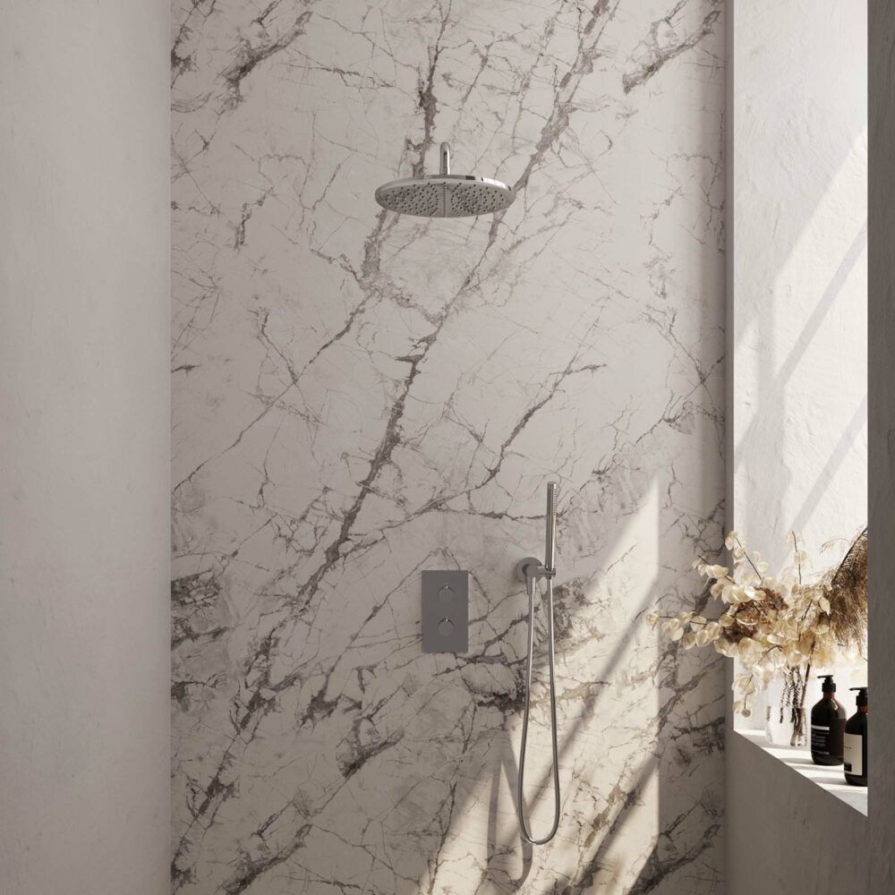 Brauer Chrome Carving thermostaat regendoucheset met 2-weg omstel