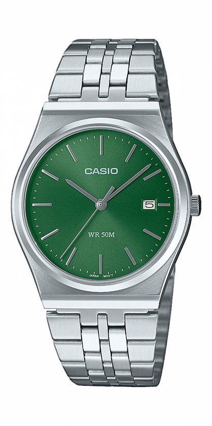 Casio MTP-B145D-3AVEF Timeless Collection Heren Horloge - Groen - 35mm - Zilverkleurig
