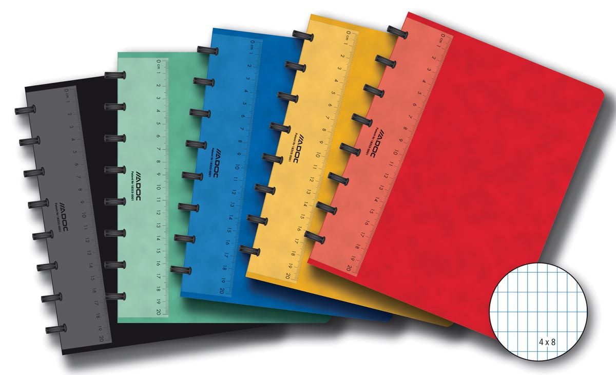 Adoc Colourlines Schrift Assorti Geruit A5 90 g/m² 144 vellen