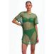 Beachlife Green Lurex Mesh Beach Dress
