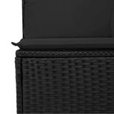 vidaXL 5-delige Loungeset met kussens, polyrattan, zwart