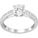Swarovski Stilla Attract Collectie ring, rond geslepen, pavé, wit, rodium verguld