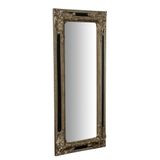 Biscottini Wandspiegel Empire Spiegel om op te hangen, verticaal of horizontaal, L 35,5 x D 4,5 x H 82,5 cm, Made in Italy, afwerking in zilver en zwart antiek