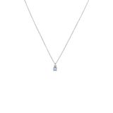Lucardi Collier en or blanc 14 carats diamant 0,175ct et topaze