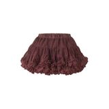 NAME IT MINI korte tule rok met ruches - roodbruin