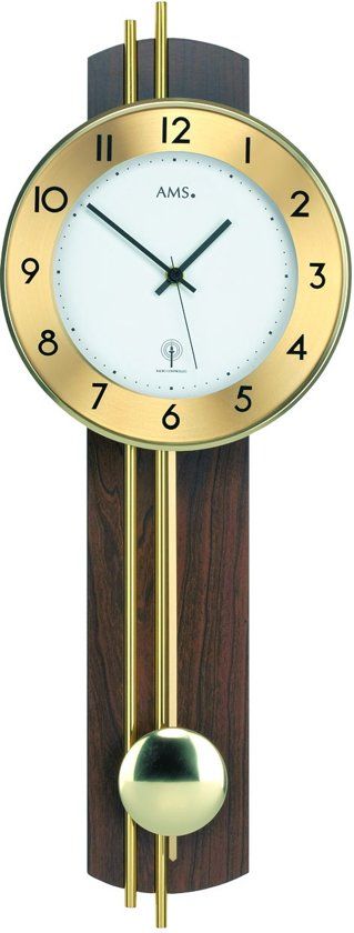 AMS 5266/1 - Klok - Hout - 22x62 cm - Bruin
