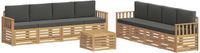 vidaXL - Bank loungeset - 8 zitplekken - Polyester - Wit en antracietkleurig