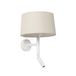 Faro Windsor - applique murale avec lecteur - Ø 29 x 49,9 x 26,5 cm - blanc mat et lino