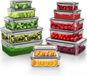 Unyqoos® Set van 12 voorraadbakken – BPA-vrije plastic opbergboxen, luchtdicht en lekvrij, geschikt voor vaatwasser, magnetron en vriezer (3x 1600 ml / 3x 1000 ml / 3x 500 ml / 3x 250 ml)