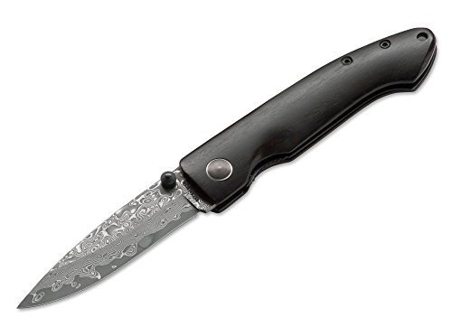 Böker Plus Unisex - Volwassen mes Damascus Gent 2 6,9 cm, zwart, totale lengte: 16,4 cm