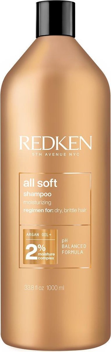 Redken All Soft Shampoo 1L - Normale shampoo vrouwen - Voor Alle haartypes - 1000 ml - Normale shampoo vrouwen - Voor Alle haartypes