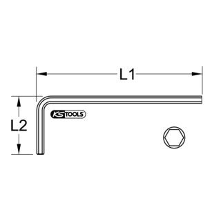 KS Tools inbussleutel, XL, 7/32", zeskant