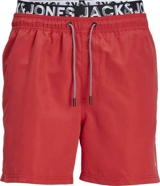 JACK & JONES JPSTFIJI JJSWIM DB WB LY SN Men's Swim Shorts - Size M - True Red;Solid