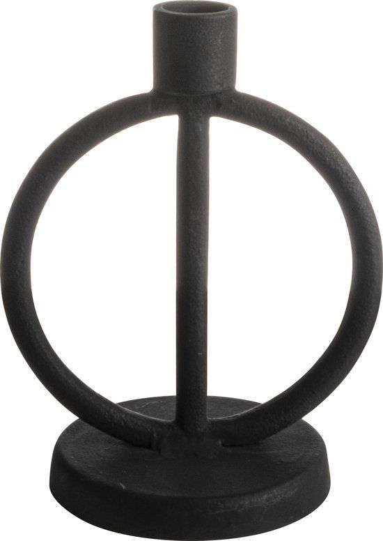Gusta Kandelaar - Zwart Metaal - 18 cm