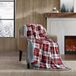 Eddie Bauer - Sprei deken, omkeerbaar sherpa pluche beddengoed, geruite huisdecoratie, Oeko-Tex gecertificeerd (Parkwood Plaid Red, Gooi)