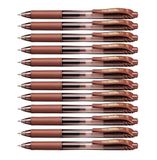 Pentel BL107-EX EnerGel X Liquid Gel roller, 0,35 mm lijndikte, bruin, 12 stuks met drukmechanisme
