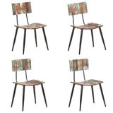 VidaXL Eetkamerstoelen 4 stuks massief gerecycled hout meerkleurig