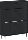vidaXL Schoenenkast HAARLEM 78 x 24 x 103 cm Bewerkt hout Zwart