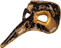 Boland Zwart Venetiaans Snavel Verkleedmasker voor Volwassenen