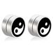 LGT JWLS LGT Jewels Magnetische heren oorbellen Yin Yang Zwart Zilverkleurig 8mm