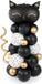 Partydeco - Ballonboeket Kat - Folieballon - Wit, Zwart