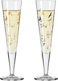 Ritzenhoff Champagne Glazen - Vogel Design Goud - 2 Stuks - Kristalglas - 205 ml