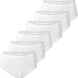 SCHIESSER Slip Set van 6 - Dames - Wit - Effen - Katoen/Elastaan - Maat S