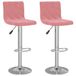 VidaXL Tabourets de bar - Velours - Rose - Set de 2