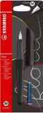 STABILO Flow - Ergonomische Vulpen - ACTIVE Edition - Zwart - Blister Incl Inktpatroon