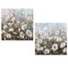 DRW Canvasafbeelding, madeliefje, handbeschilderd, in wit, geel en groen, 60 x 3 x 60 cm