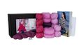 DesignEtte No-s-2719 2XL/3XL R/L gebreide set Girl on Fire, 100% gemerceriseerd Egyptisch katoen, Superkid Mohairzijde en Shetlandwol, 2XL, 3XL, roze/lavendel, nr. S-2719