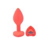 BeHorny kleine siliconen anaalplug met hart vorm stone, rood