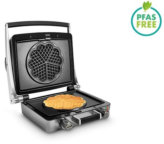 FRITEL WaffleTastic CW 3668 - Wafelijzer - Hartjeswafels - 1600W - Uitneembare platen - Flip-over systeem - Incl. timer