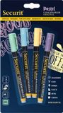 Securit Krijtmarker Small, Blister met 4 Stuks in Geassorteerde Pastelkleuren