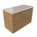 Saniclass Badkamermeubelset - 100x45x63cm - Travertine natuurstenen topblad - zonder kraangat - 2 lades - mat eiken natural