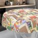 ANRO Ostara Tafelkleed, afwasbaar, voor binnen en buiten, rond, 140 cm, snijrand