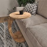 en.casa Bijzettafel Holeby 56x38 cm houtkleurig
