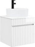 vidaXL Wandgemonteerde wastafelmeubel Hoogglans Wit 49 x 44,5 x 65 cm