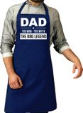Bellatio Decorations Vaderdag cadeau schort - dad the bbq legend - donkerblauw