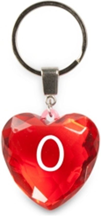 Miko Products Sleutelhanger Letter O Diamant Hartvormig Rood