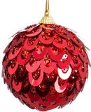 BigBuy Christmas Kerstballen Rood Plastic Polyfoam 8 x 8 x 8 cm (4 Stuks)