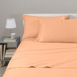 Caleffi Flanellen Beddengoedset Effen Perzik Frans Bed