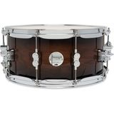 Pacific Drums Concept Maple Snare Drum, 35,6 cm x 16,5 cm, exotisch walnoot tot houtskool