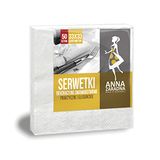 ANNA ZARADNA ST-AZ-015672 100% celluloseservetten, tweelaags, 33 x 33 cm, 50 stuks, wit
