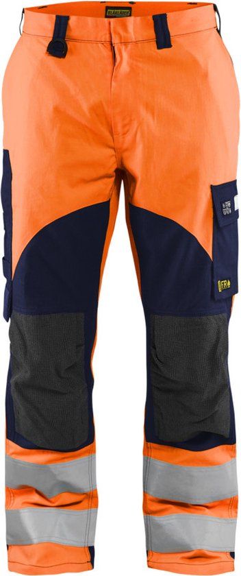Blåkläder Multinorm inherent werkbroek 1588-1513 - High Vis Oranje/Marineblauw - Maat 58
