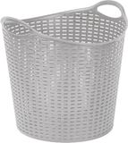 Plasticforte Gevlochten wasmand/opbergmand - zilver