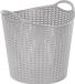 Plasticforte Gevlochten wasmand/opbergmand - zilver